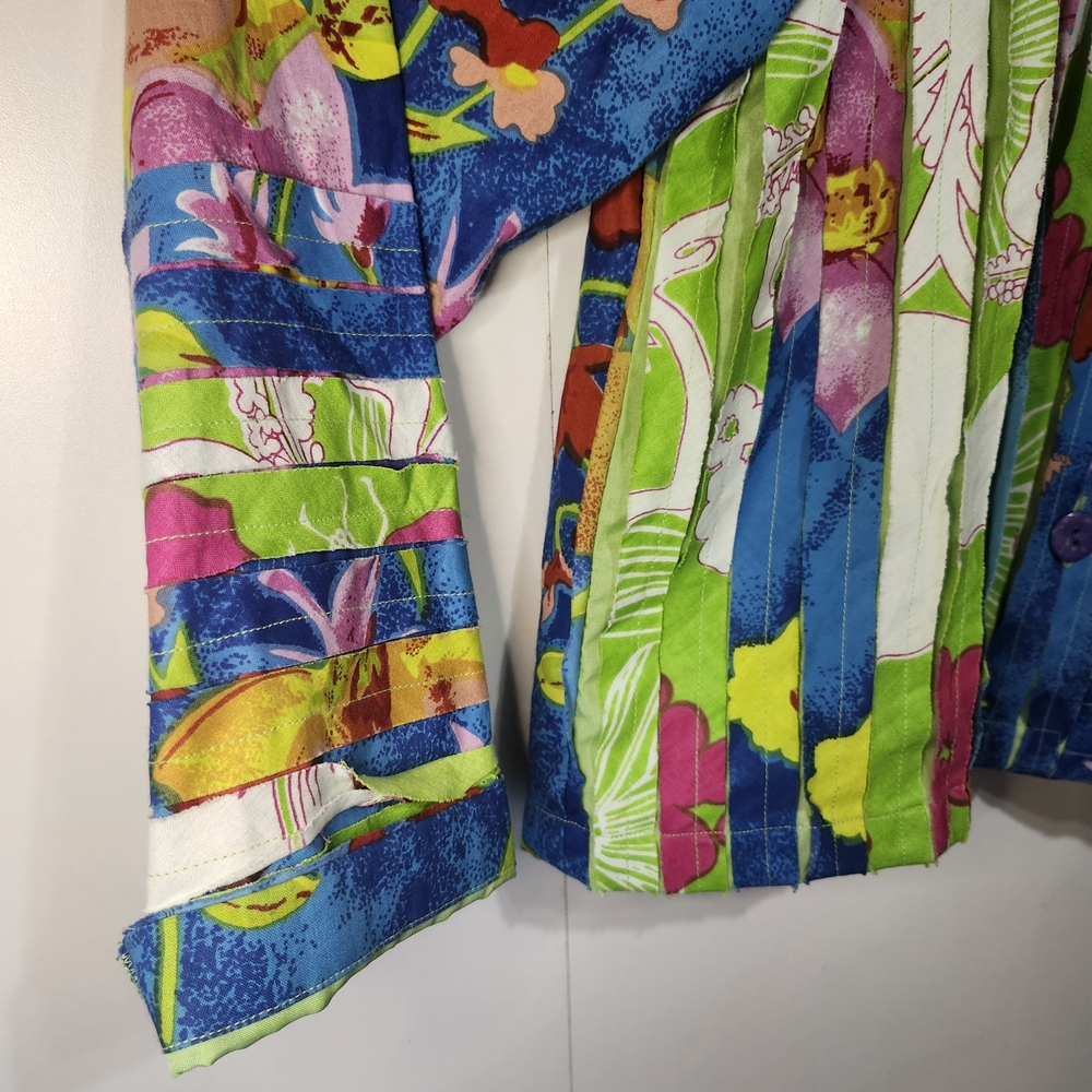 New Directions Floral Patchwork Button Up Jacket … - image 5